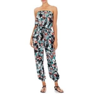 Strapless Floral Pant Romper. NEVER WORN. NWT.