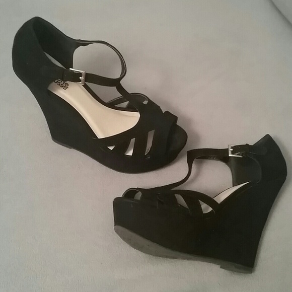Black Suede Wedges