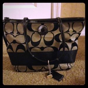 Black And Grey Coach Handbag