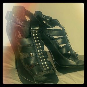 Black Studded Heels