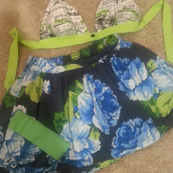 Navy Floral Skirt
