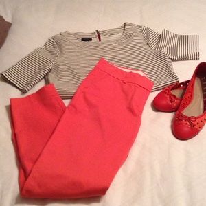 J. Crew coral cafe capri pant