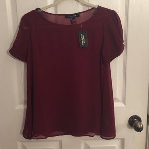 burgundy top