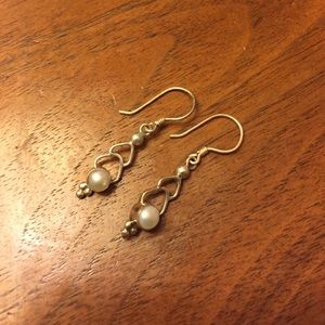 Sterling freshwater pearl earrings