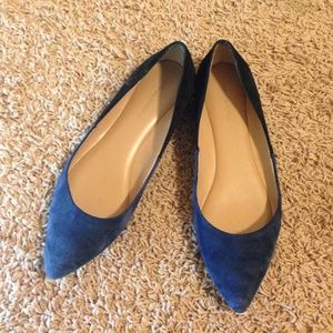 Suede color blocked flats