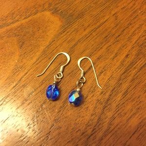 Sterling & blue crystal earrings