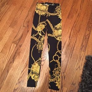 Black Versace Chain leggings