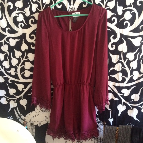 Boho maroon romper