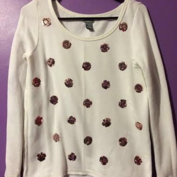 White Aerie Sweater With Sequins - Picture 1 of 3