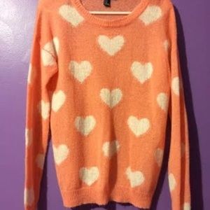 Coral Heart Sweater