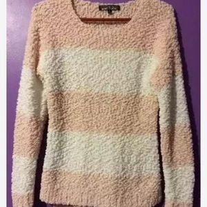 Pink & White Striped Sweater