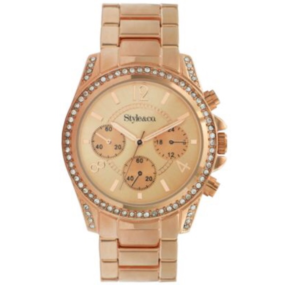 Style&Co Rose Gold Studded watch