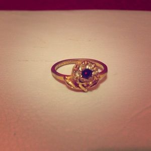 Garnet red flower ring!