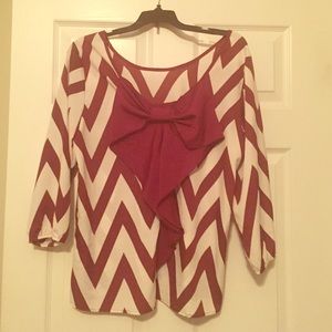 Chevron Top with bow back