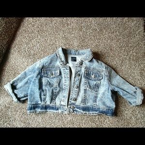 Cropped denim jacket plus size