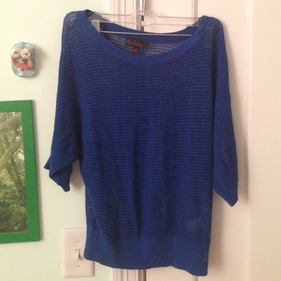 Sheer blue sweater top - Picture 1 of 2