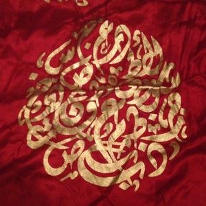 Red scarf/shawl with arabic calligraphy