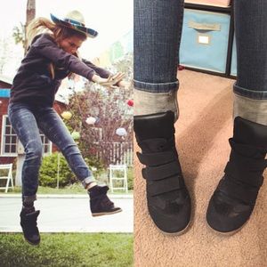 Xhilaration, Black High Top Wedge Sneakers.