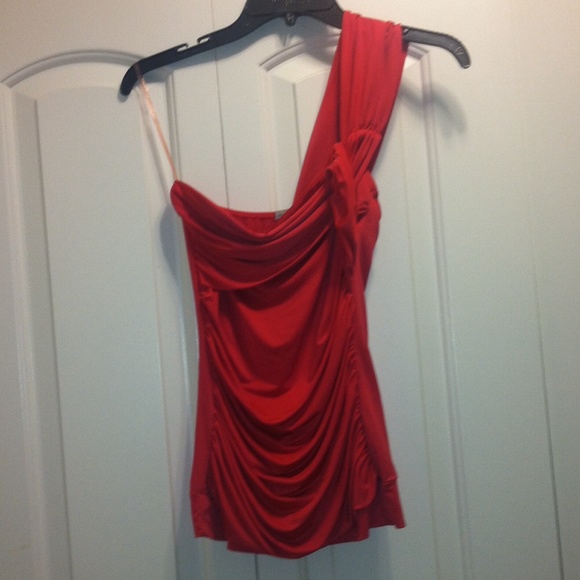 Orange One Strap Runched Top