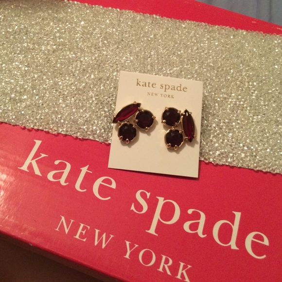 💯%Authentic KATE SPADE♠️14k Gold Cluster Earrings - Picture 3 of 4