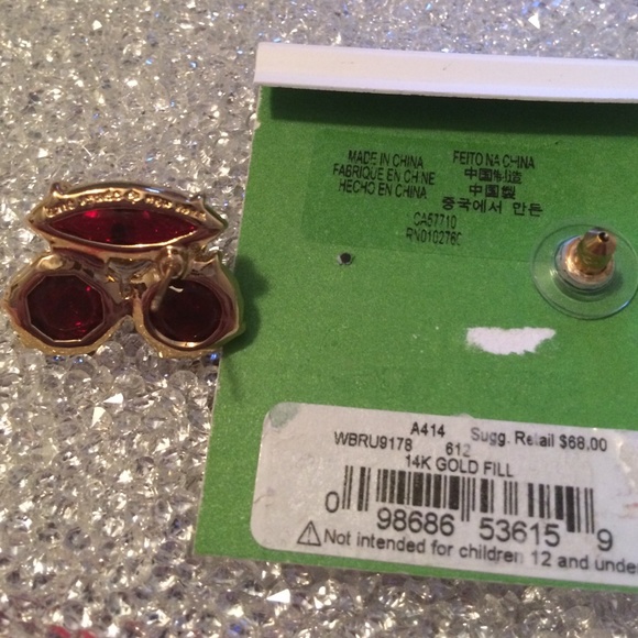 💯%Authentic KATE SPADE♠️14k Gold Cluster Earrings - Picture 4 of 4