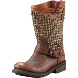 Ash Studded Motorcycle Boot, Miel