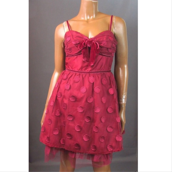 BETSEY JOHNSON Burgundy Cocktail Tutu Dress