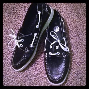 Black and white shoes