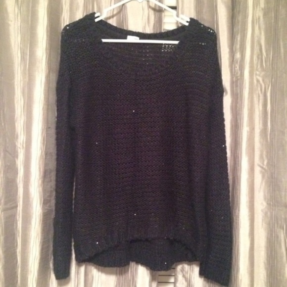 Garage dark blue sequin sweater - Picture 1 of 3