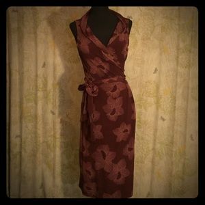 ❌SOLD❌ Burgundy Wine Floral Wrap Dress