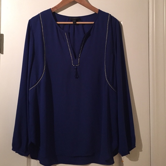 J. Crew blue 'silk' blouse
