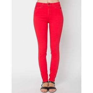 American Apparel balloon red hight waist jeans