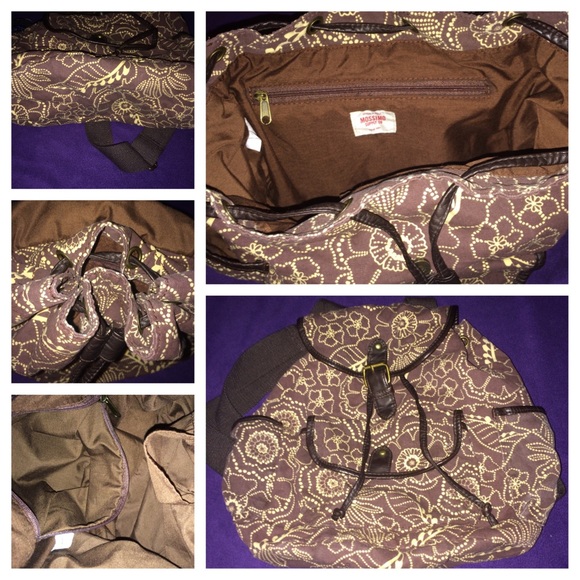Brown Floral Mini Backpack