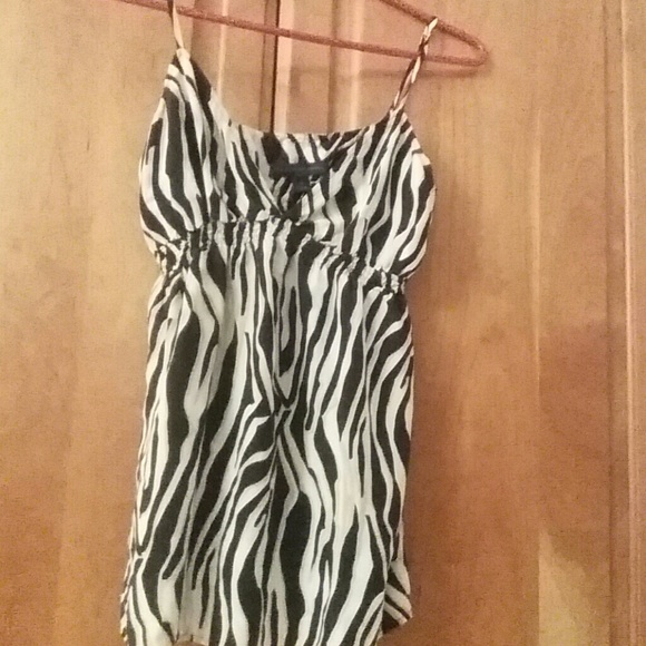 Black and white animal strip camisole