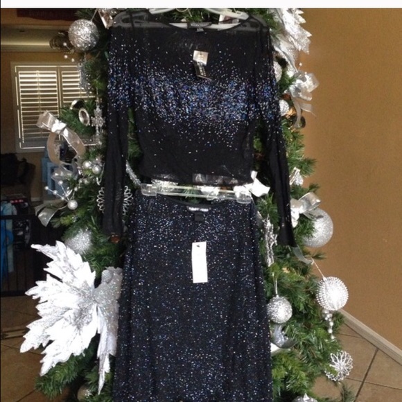 Sequins skirt set
