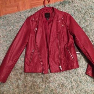 Red leather jacket