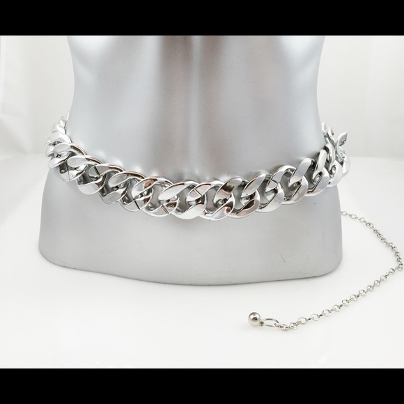 plus size silver chain belt