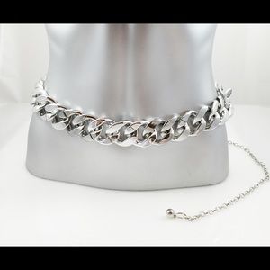 plus size silver chain belt