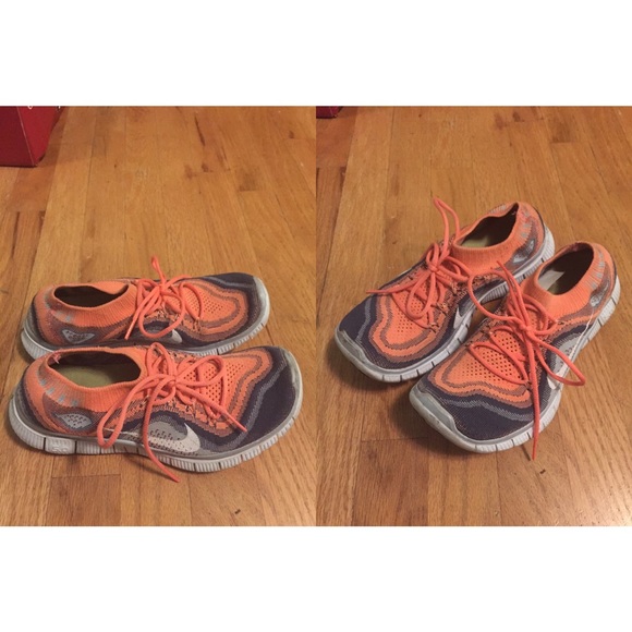 Nike coral "sock" running shoes