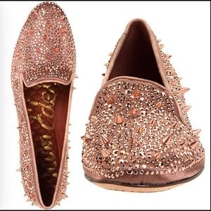 Sam Edelman, spiked flats from LF in rose gold