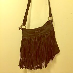 Roxy black fringe bag