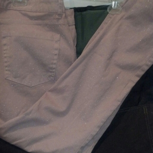 Shimmery pastel pink skinny leg jeans size 18 reg