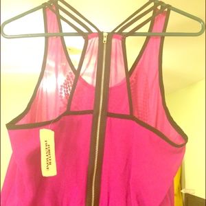 NWT F21 pink & black two-fer dress