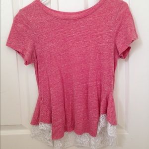 Free People shirt with lace detail