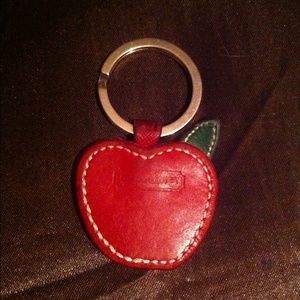 Coach Leather Apple Key Chain