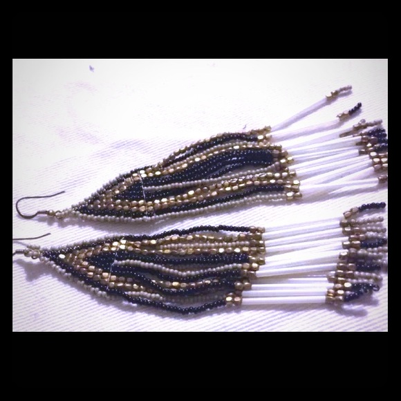 forever 21 woven seed bead dangle earrings