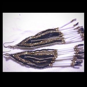 forever 21 woven seed bead dangle earrings