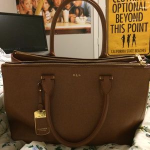 Authentic Ralph Lauren leather tote ❤️