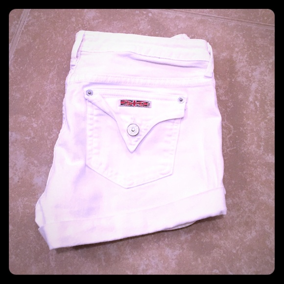 White denim cutoff shorts