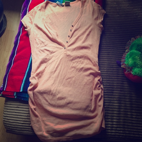 Coral maternity shirt